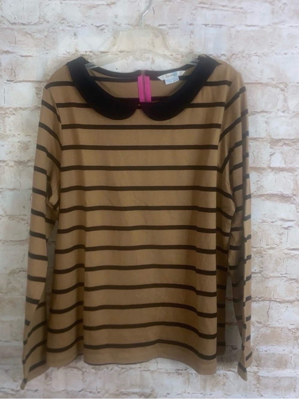 Boden Striped Top w/ Peter Pan Collar Size 18
